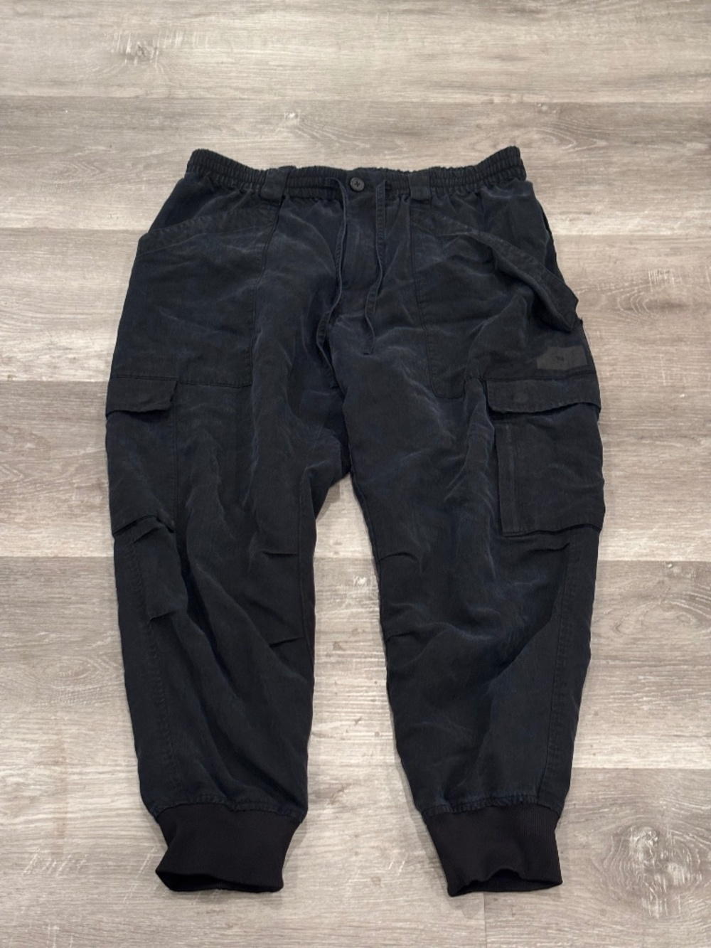 Y-3 Yohji Yamamoto Cargo Casual Pants Cuffed Pockets Relaxed Drawstring Mens M